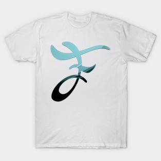 F letter glassy T-Shirt